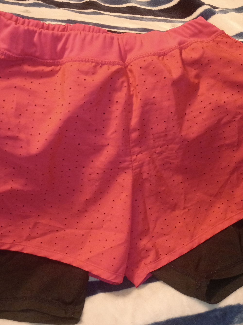 Danskin Pink Layered Athletic Shorts with Black Liner